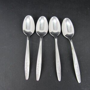 Superior Stainless USA International Silver Radiant Rose Lot of 4 Teaspoons